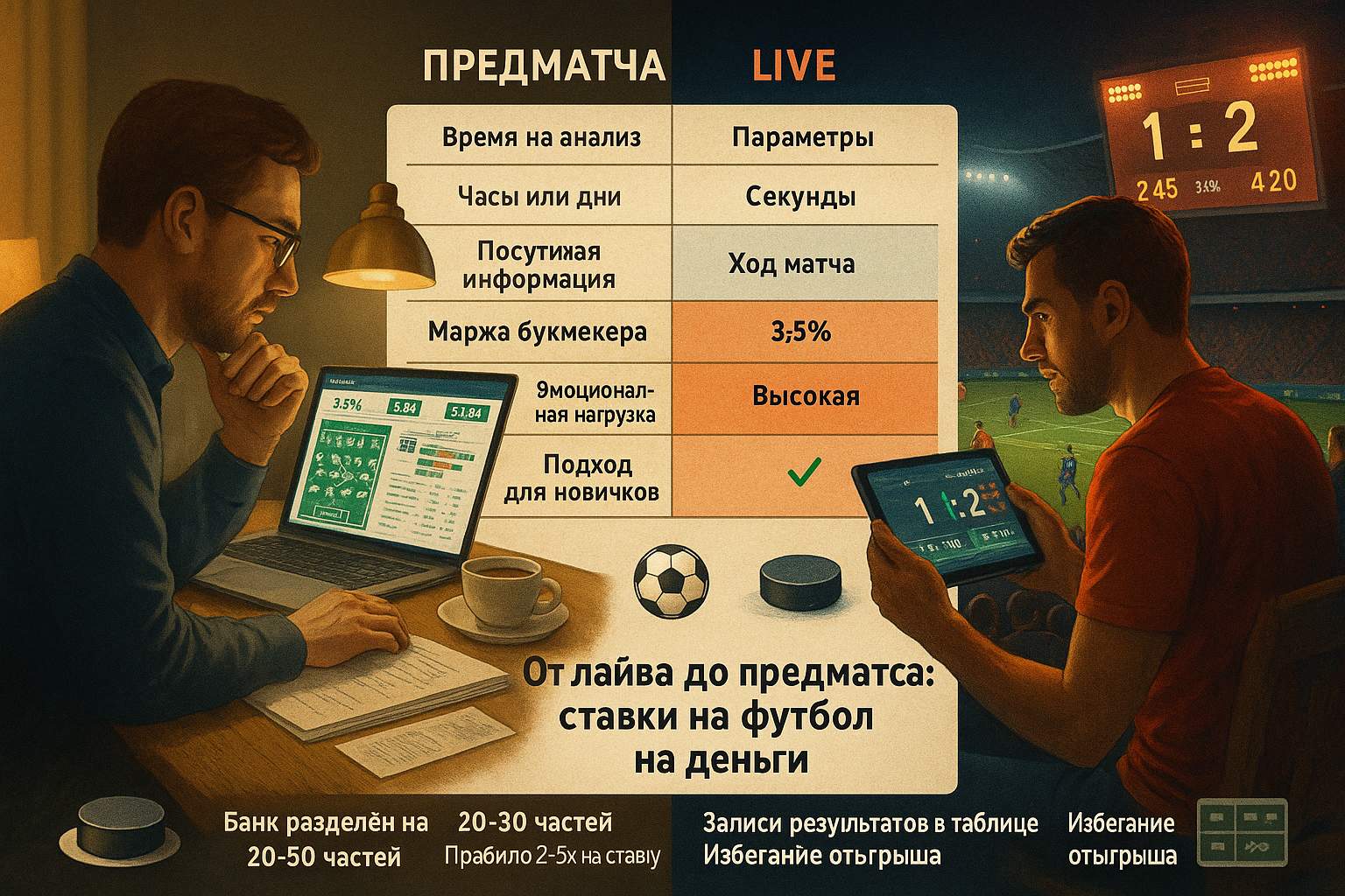 От лайва до предматча: ставки на футбол на деньги