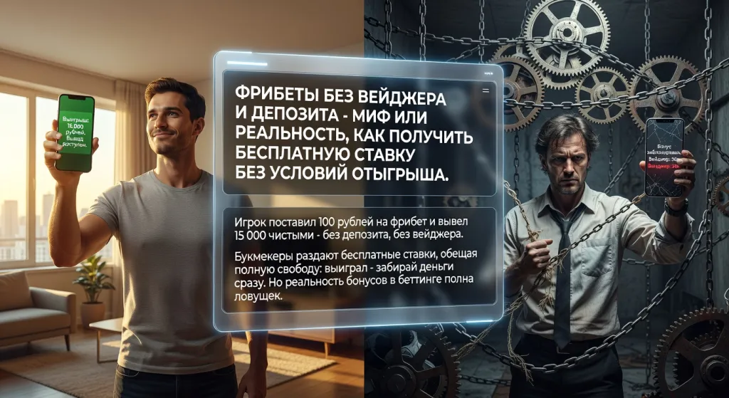 Фрибеты без вейджера и депозита - Миф или реальность, как получить бесплатную ставку без условий отыгрыша