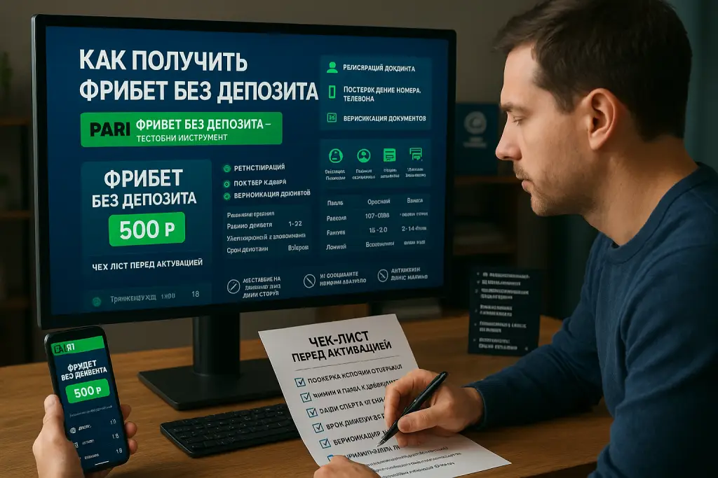 Чек-лист перед пари - фрибет без депозита